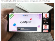 WhatsApp 推出视频通话屏幕共享功能！