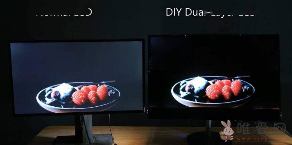 主播DIY双层LCD显示器：通过叠加方式可达到OLED显示器的效果！