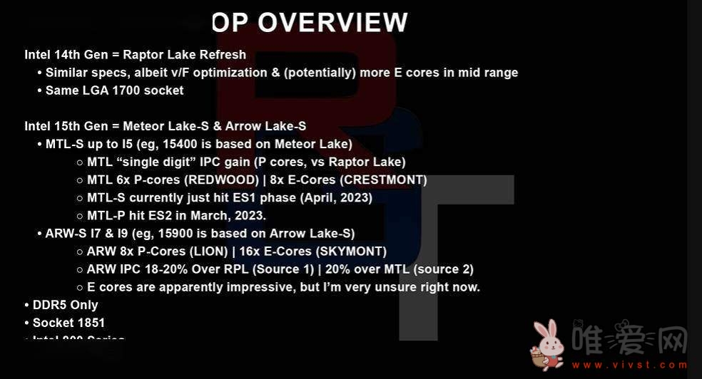 网传英特尔第15代Arrow Lake信息今日曝光：最高支持14核Core i5！