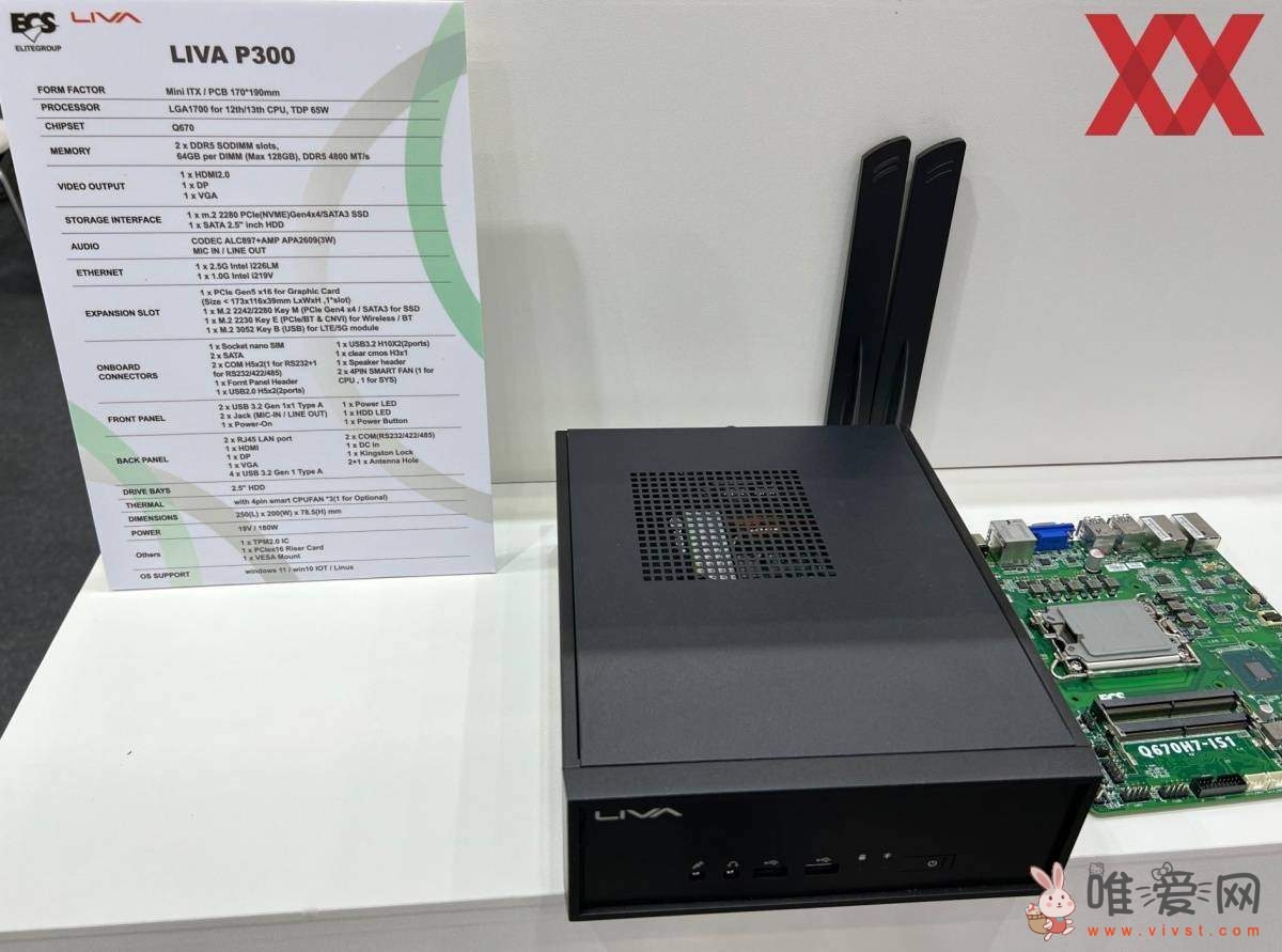 ECS发布 Liva P300紧凑型台式迷你主机：配备英特尔LGA1700插槽！