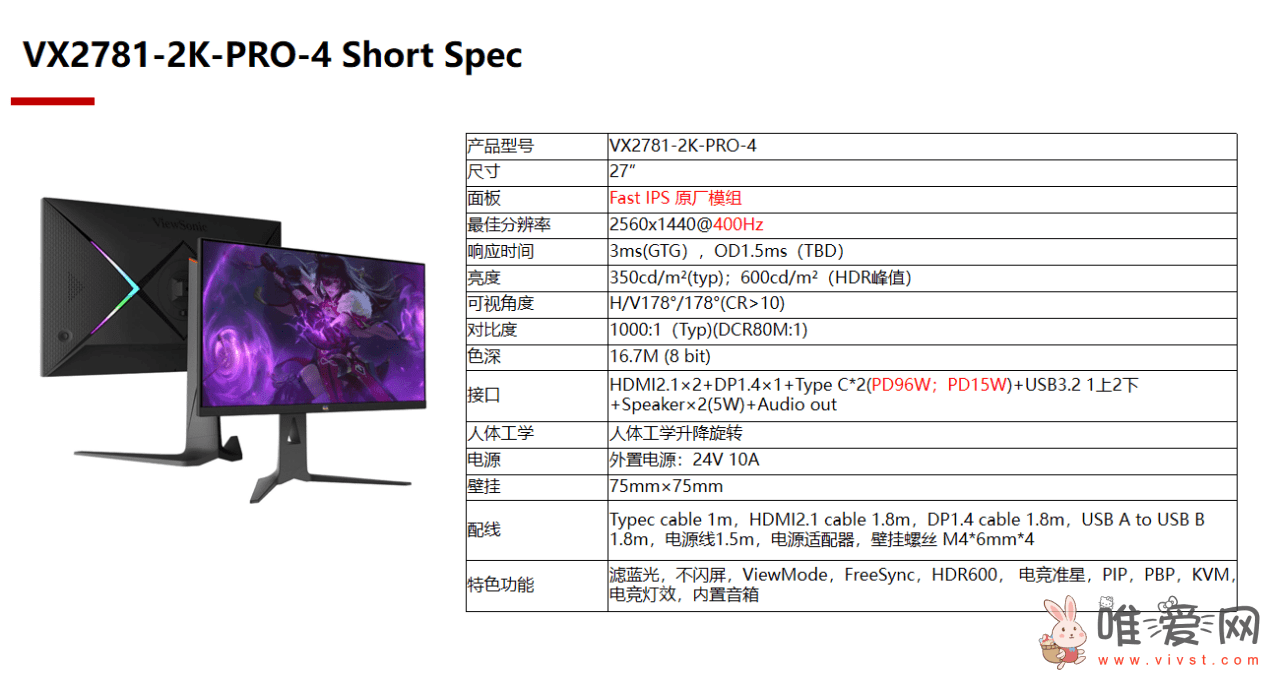 网传优派计划Q4推出400Hz QHD显示器：有600cd/㎡的HDR峰值亮度！