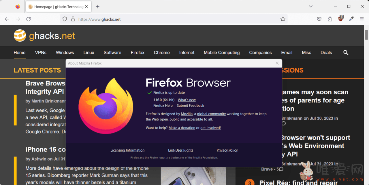 火狐浏览器Firefox 116版本更新：画中画模式引入音量滑块等！