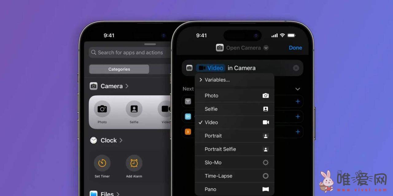 苹果iOS 17更新日志：用户可以使用捷径来打开相机的特定模式！